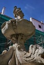 Bucovice, Czech Republic - September 10, 2021 - reconstruction of the courtyard of the castle one summer sunny afternoon